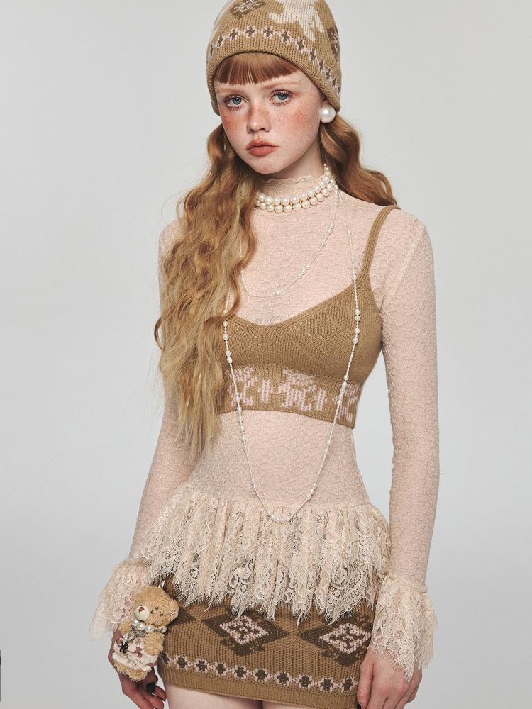 Lace Slim Bottom Top【s0000004725】