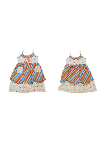 Rainbow Diary Printed Halter Dress【s0000009103】