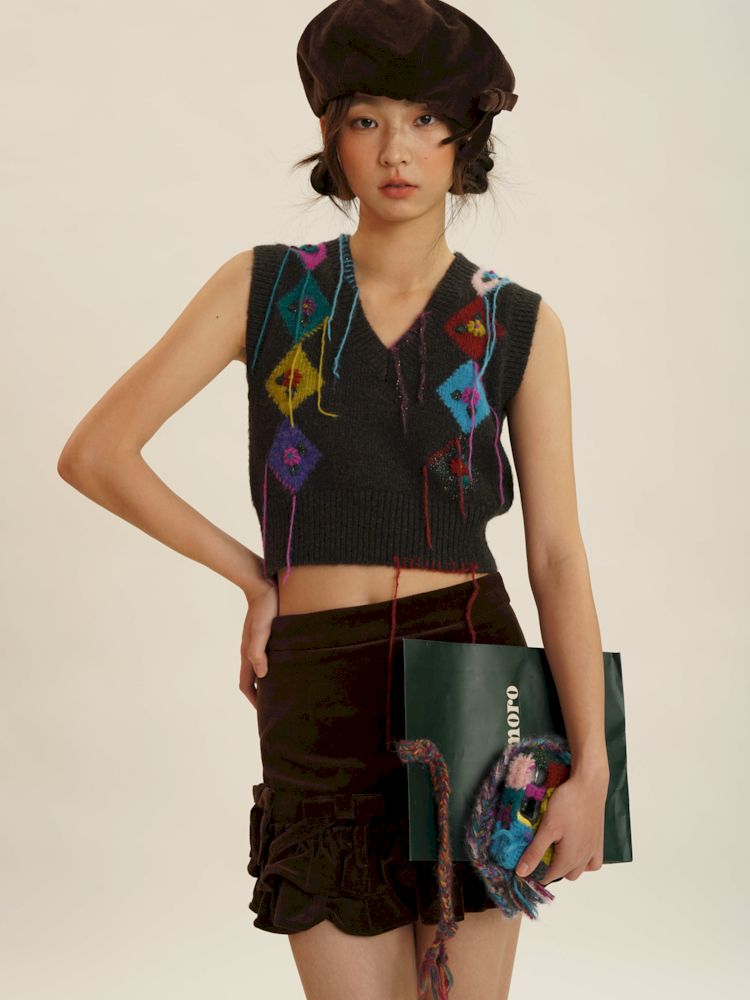 Fringe Sleeveless Knit Vest【s0000006030】