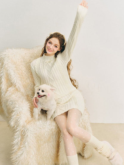 Knit Lace Set Soft Twist Sweater【s0000005282】