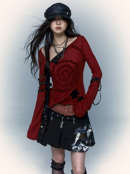 trumpet sleeve knitted top