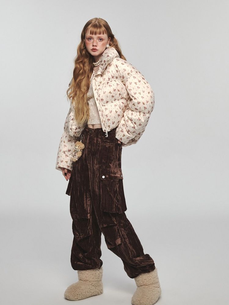 Down floral down jacket【s0000004748】