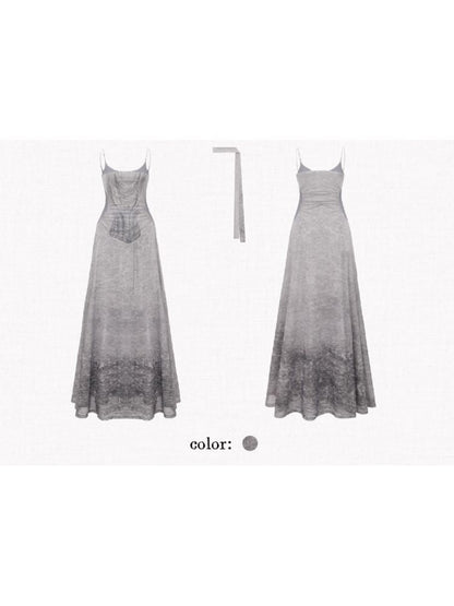 Coolred Feeling Printed Waisted Halter Dress【s0000009594】