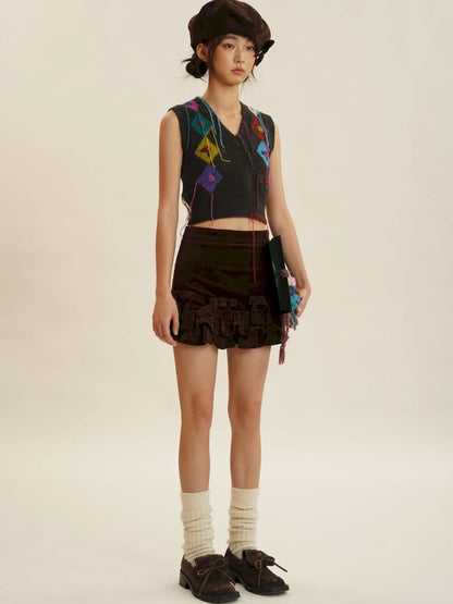 Fringe Sleeveless Knit Vest【s0000006030】