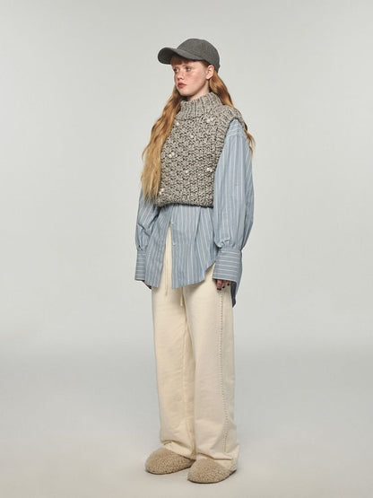 Straight long section ground sweatpants【s0000004738】