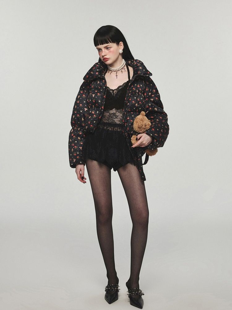 Down floral down jacket【s0000004748】