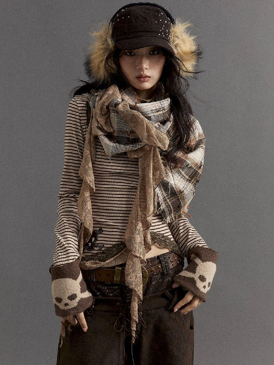 irregular tassel long scarf