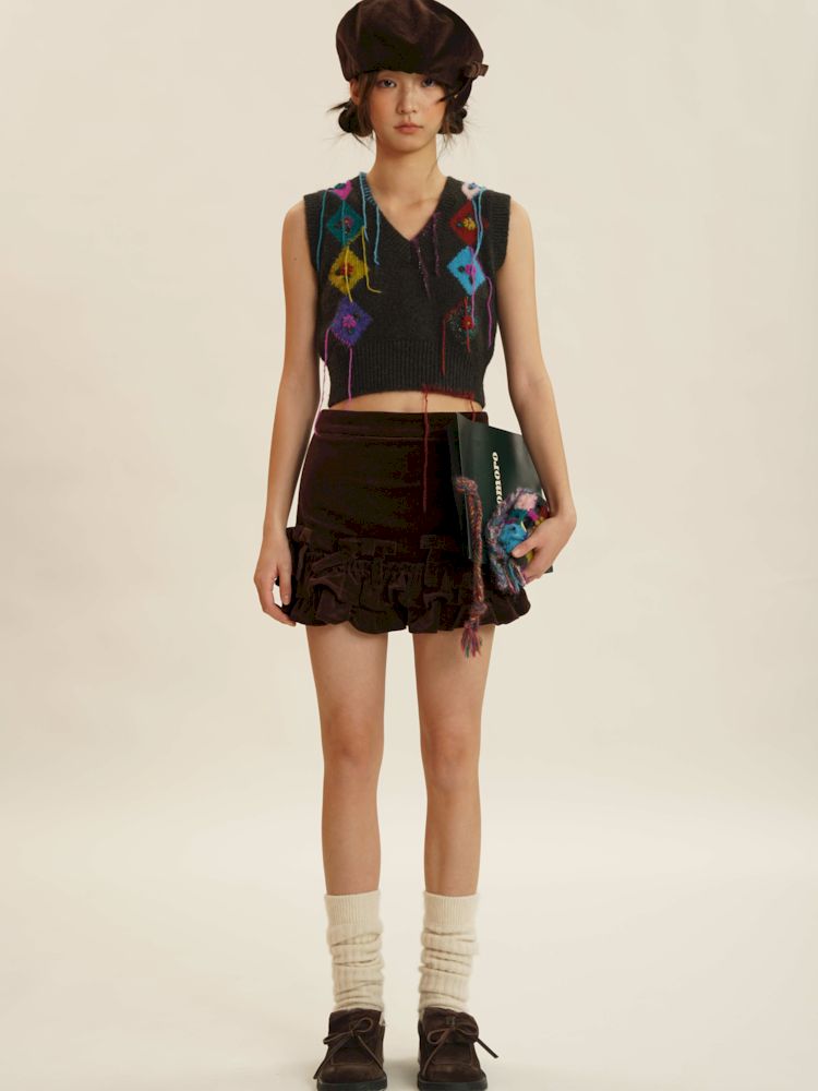 Fringe Sleeveless Knit Vest【s0000006030】