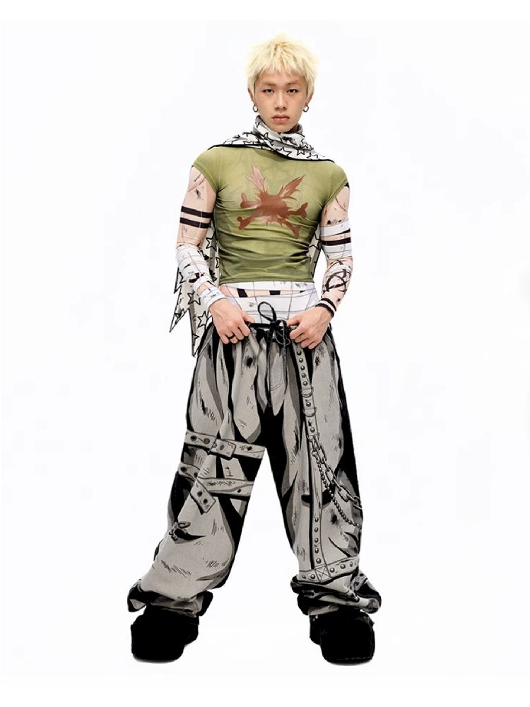 Warrior Print Bottom Top【s0000010228】