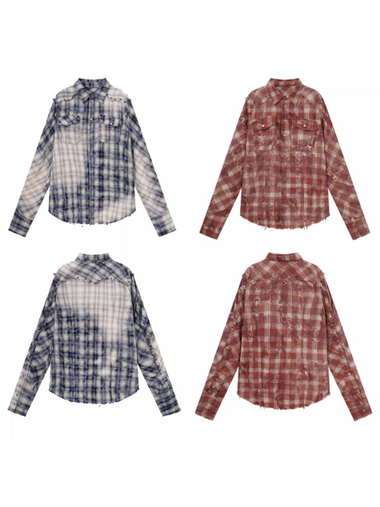 Old Studded Plaid Swoosh Work Shirt【s0000008494】