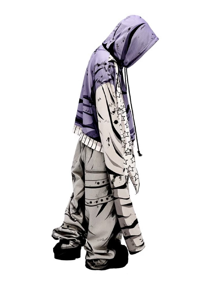 Purple Printed Sweatshirt【s0000010223】