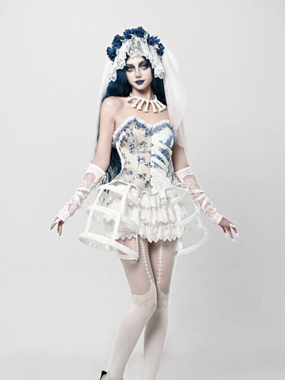 Gothic Ribbed Lace Corset Dress【s0000010034】