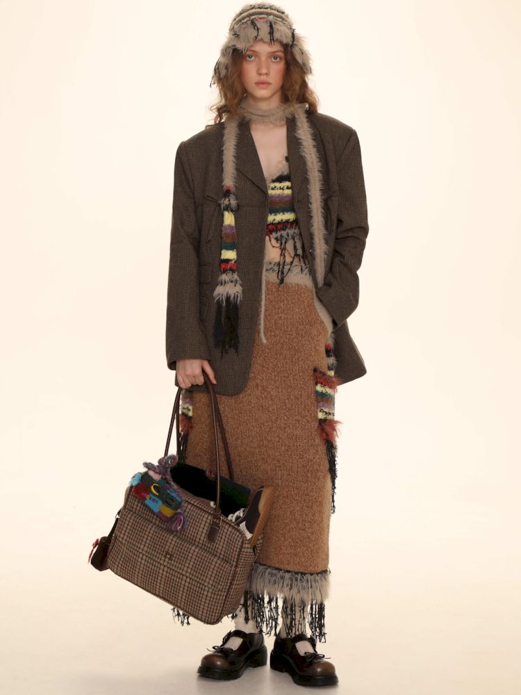 Mixed yarn interweaving stripes sweater【s0000006008】