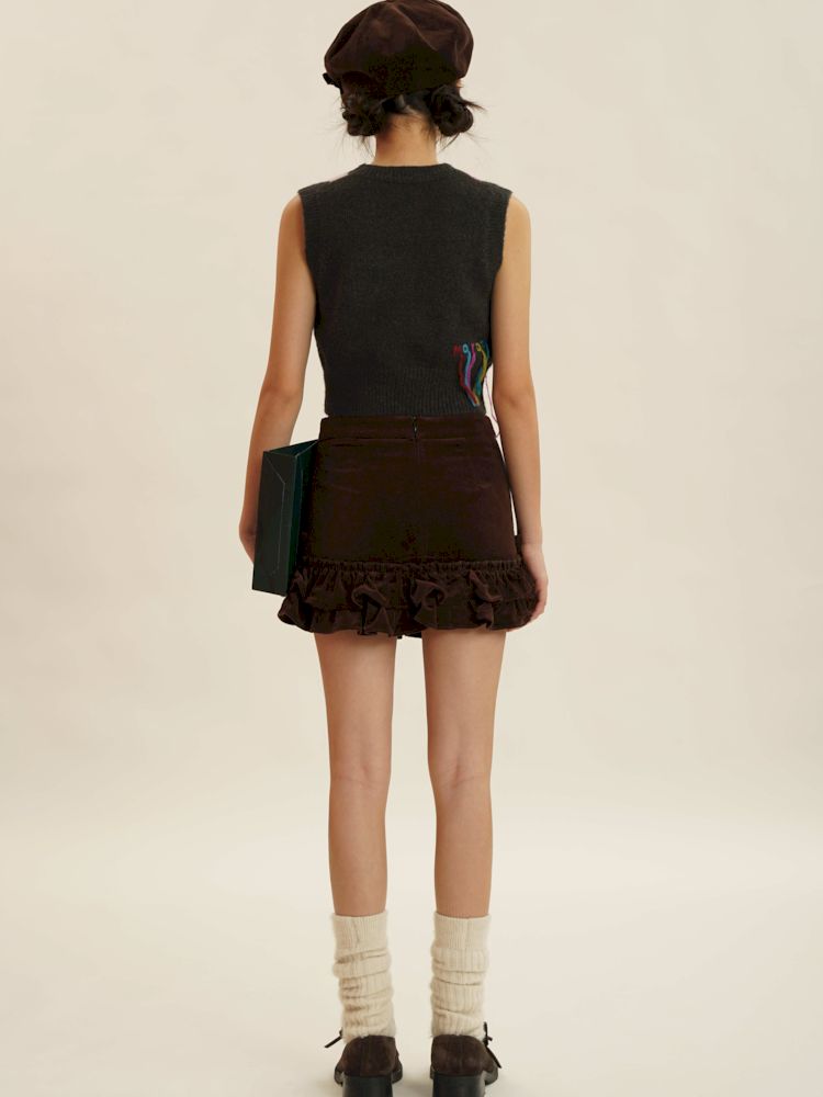 Fringe Sleeveless Knit Vest【s0000006030】