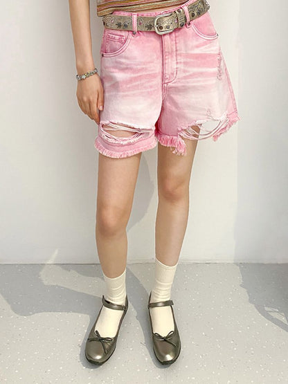 Shibuya Swing" Denim Ripped Shorts【s0000008865】"