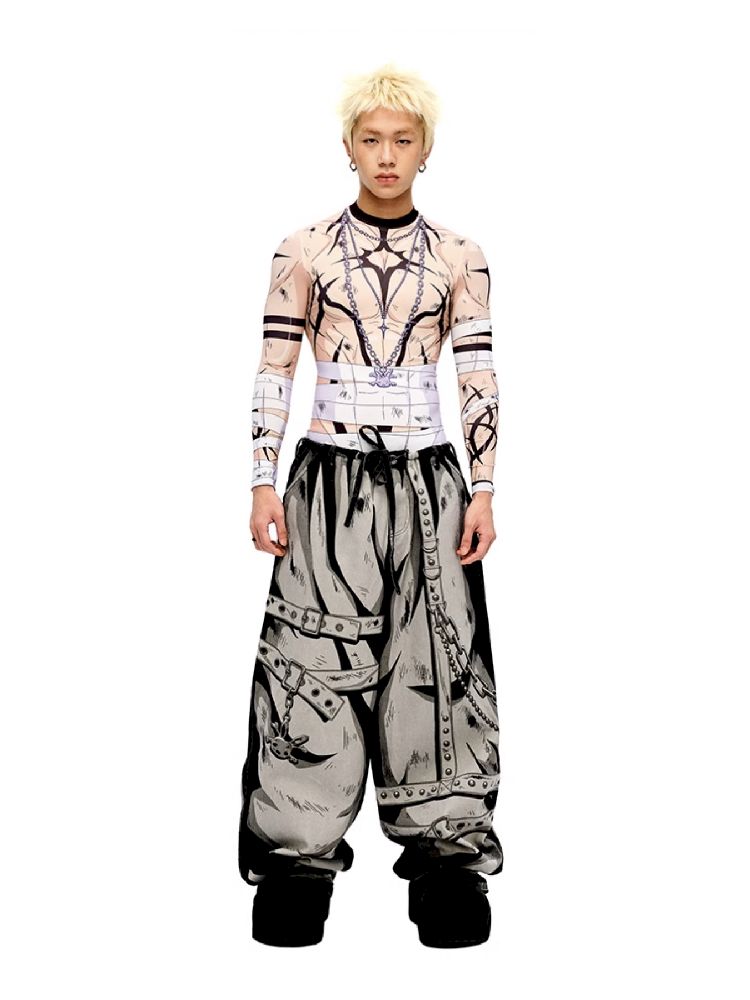 Warrior Print Bottom Top【s0000010228】