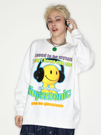 American Casual Street Smiley Loose Pullover【s0000010265】