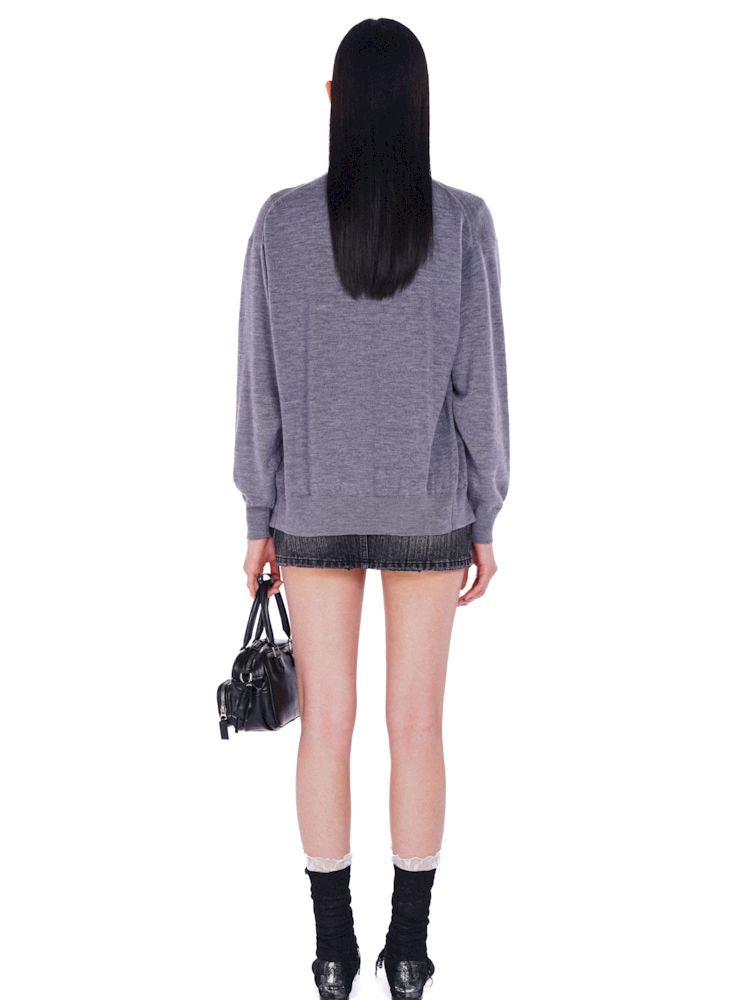 Long soft feeling V-neck knitted cardigan【s0000008606】