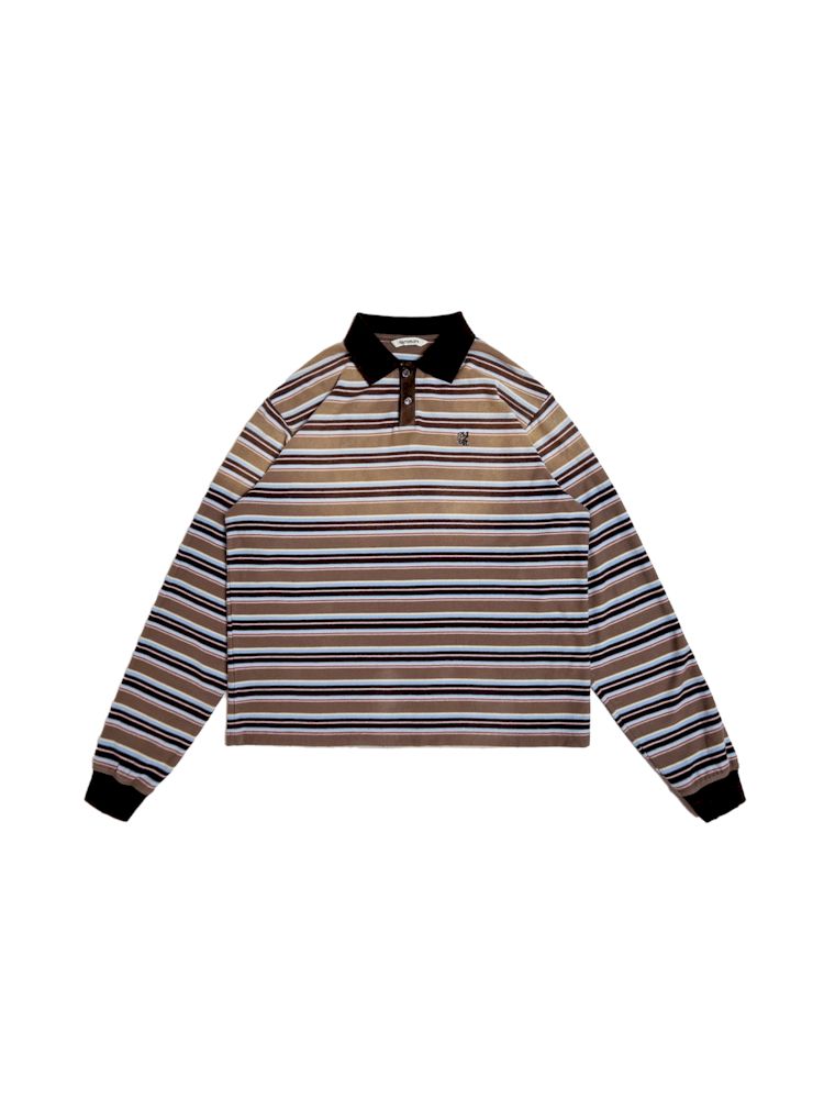 POLO Neck Embroidered Label Long Sleeve T-Shirt【s0000008585】