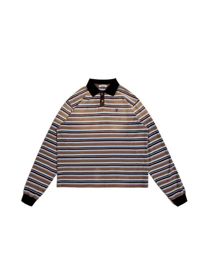 POLO Neck Embroidered Label Long Sleeve T-Shirt【s0000008585】