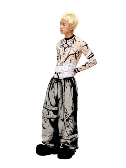 Warrior Print Bottom Top【s0000010228】