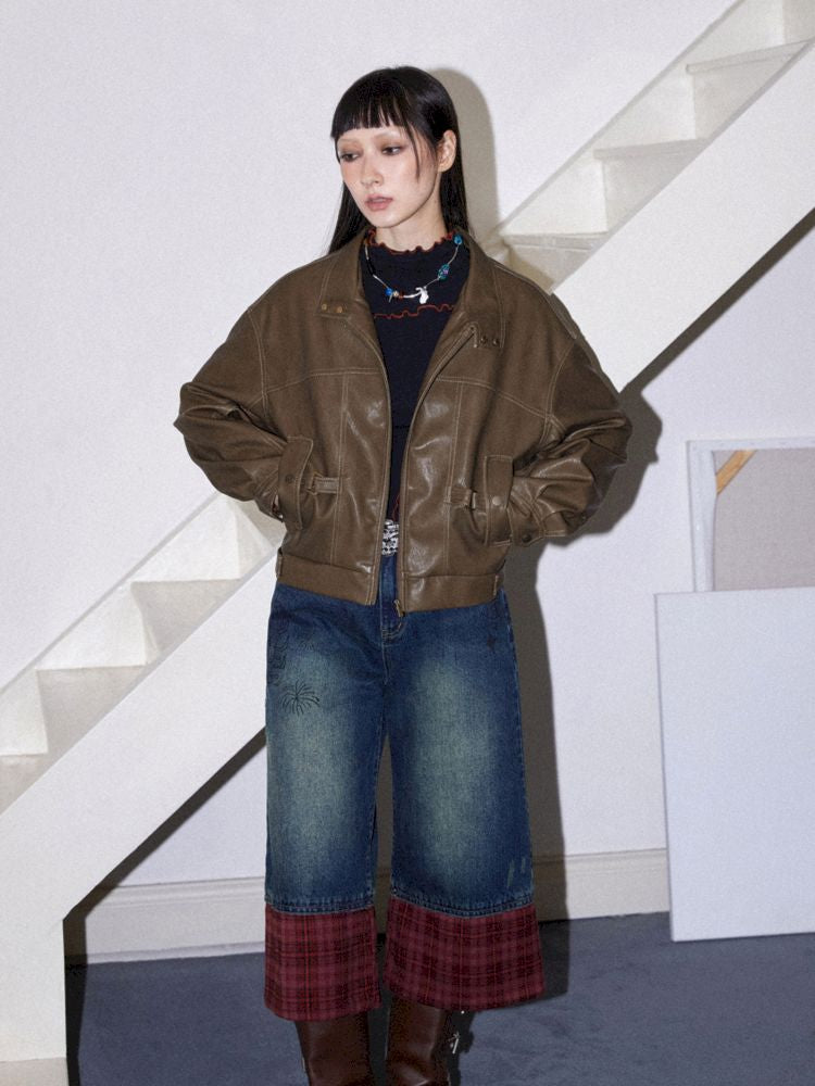 Brown Leather Jacket【s0000010090】