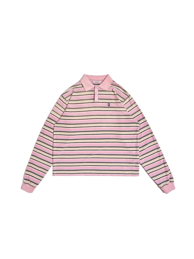 POLO Neck Embroidered Label Long Sleeve T-Shirt【s0000008585】