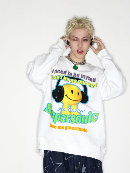 American Casual Street Smiley Loose Pullover【s0000010265】