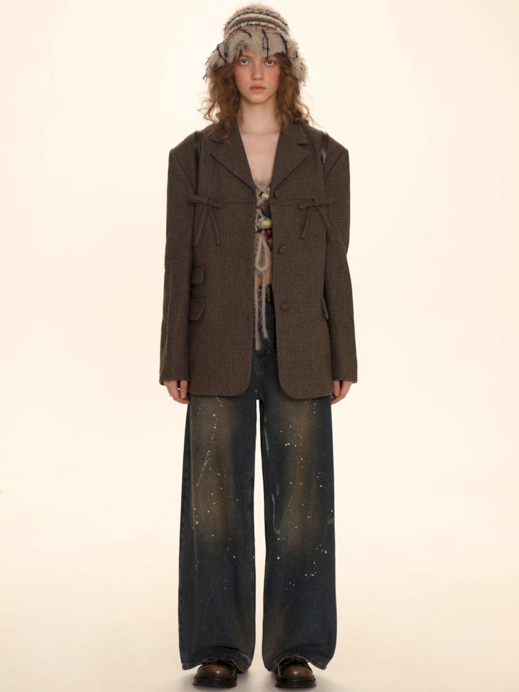 Mixed yarn interweaving stripes sweater【s0000006008】