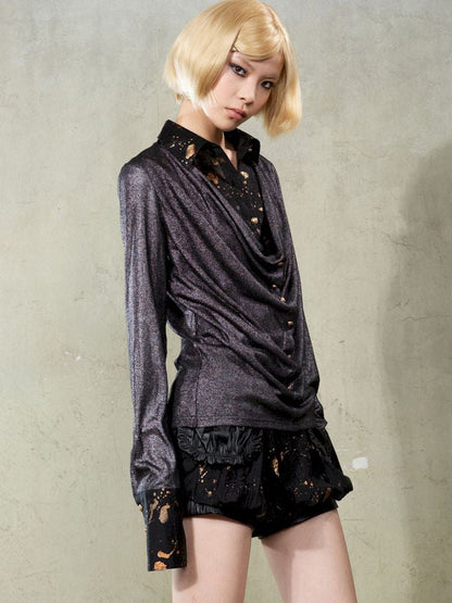 Patchwork Long Sleeve Shirt【s0000009923】