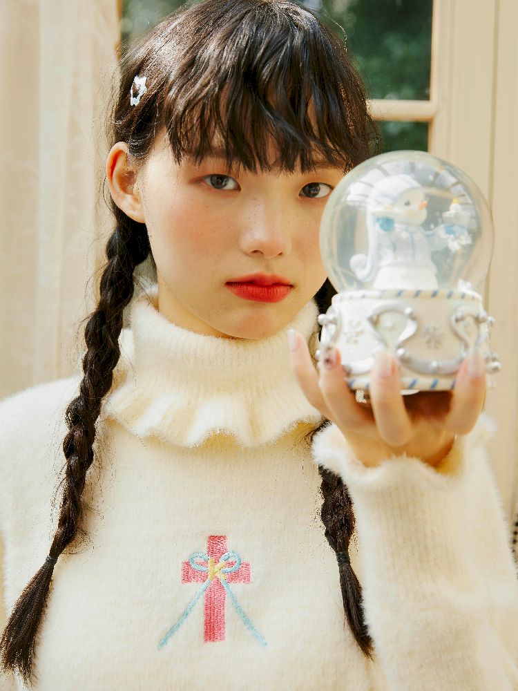 Turtleneck Lapel Lace Sweater【s0000004653】