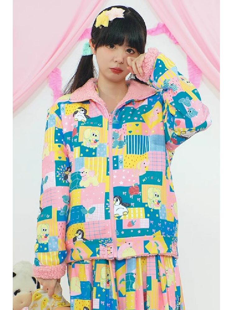 Printed Rocker Fleece Two Sides Wear Jacket【s0000004668】