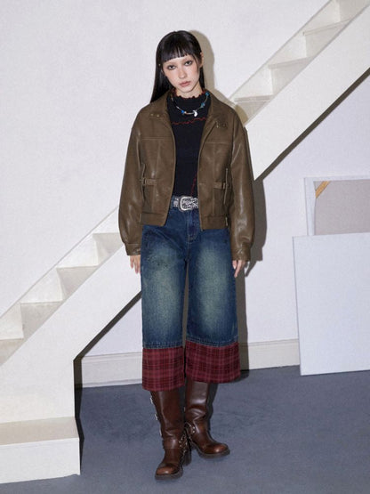 Brown Leather Jacket【s0000010090】