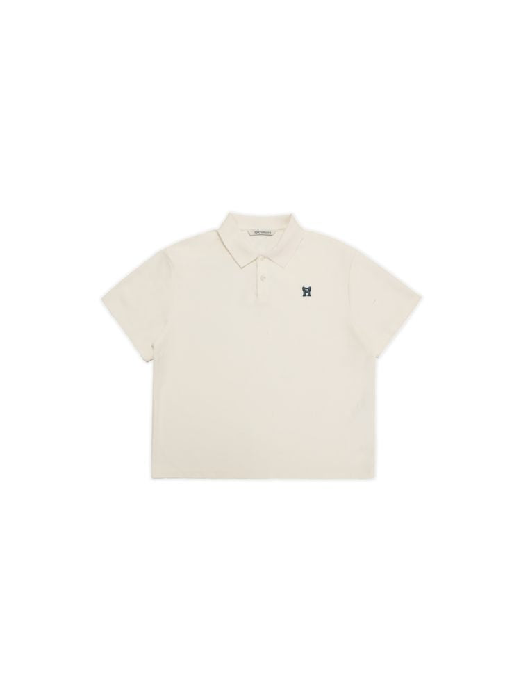 Butterfly M Embroidery Hole Breaking Short Sleeve Polo Shirt【s0000008659】