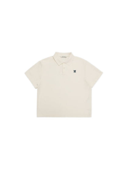 Butterfly M Embroidery Hole Breaking Short Sleeve Polo Shirt【s0000008659】