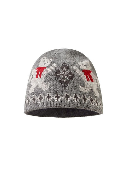 Niche retro jacquard bear knit cap【s0000004736】