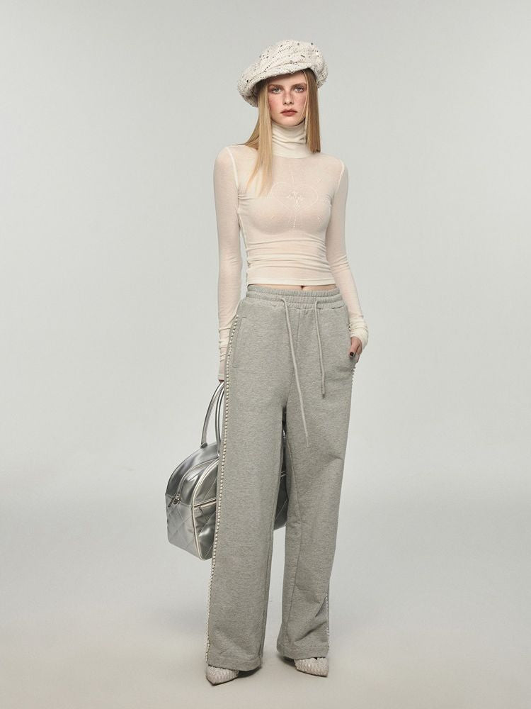 Straight long section ground sweatpants【s0000004738】