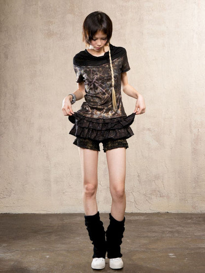 Leopard Print Cake Ultra Short Skirt Pants【s0000009475】