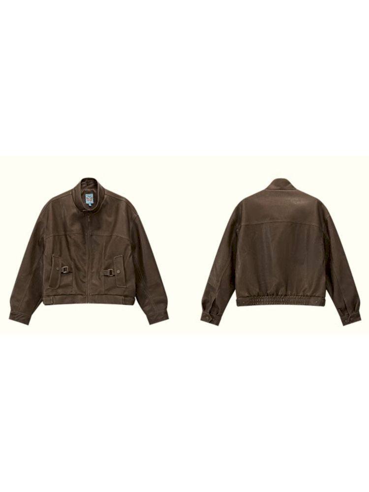 Brown Leather Jacket【s0000010090】