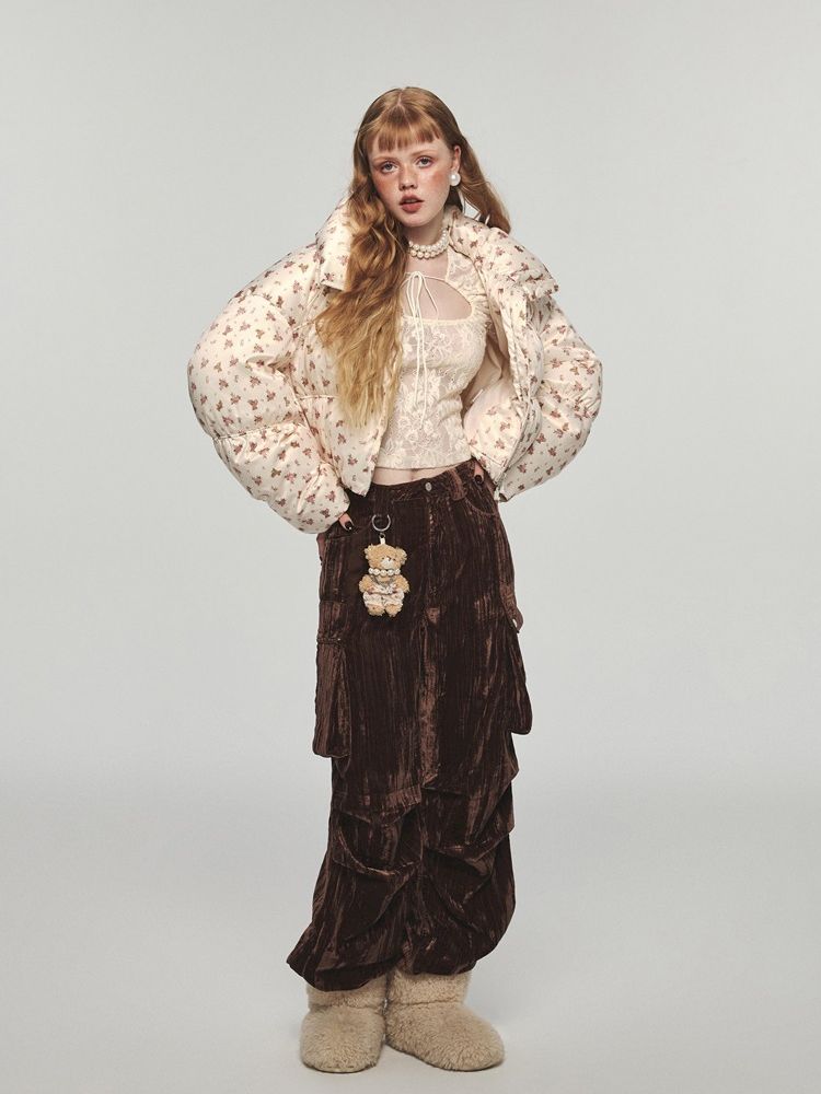 Velvet Wide Leg Workwear Pants【s0000004746】