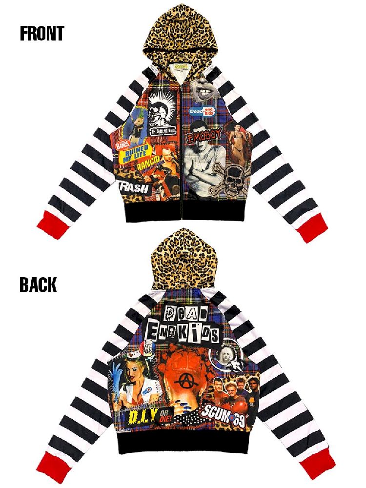 American punk leopard print Zipper Sweatshirt Jacket【s0000010272】