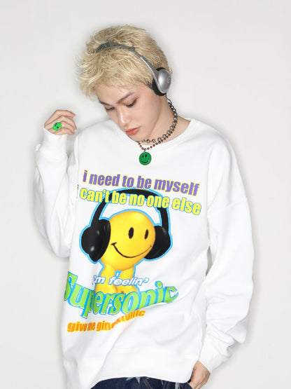 American Casual Street Smiley Loose Pullover【s0000010265】