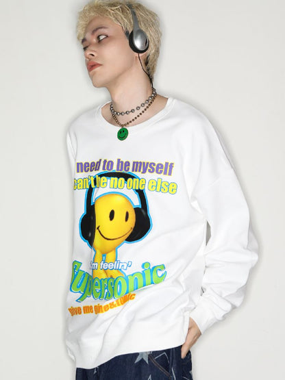 American Casual Street Smiley Loose Pullover【s0000010265】