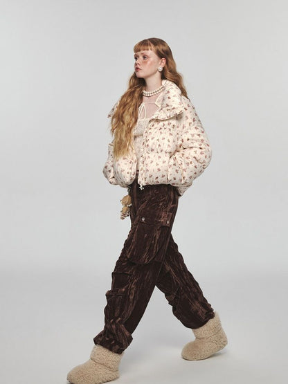 Down floral down jacket【s0000004748】