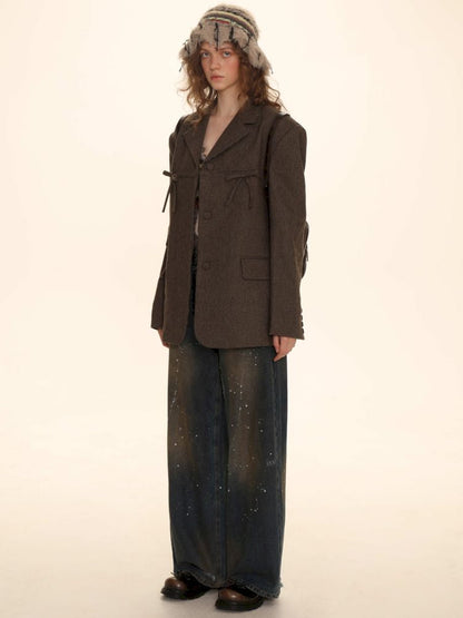 Mixed yarn interweaving stripes sweater【s0000006008】