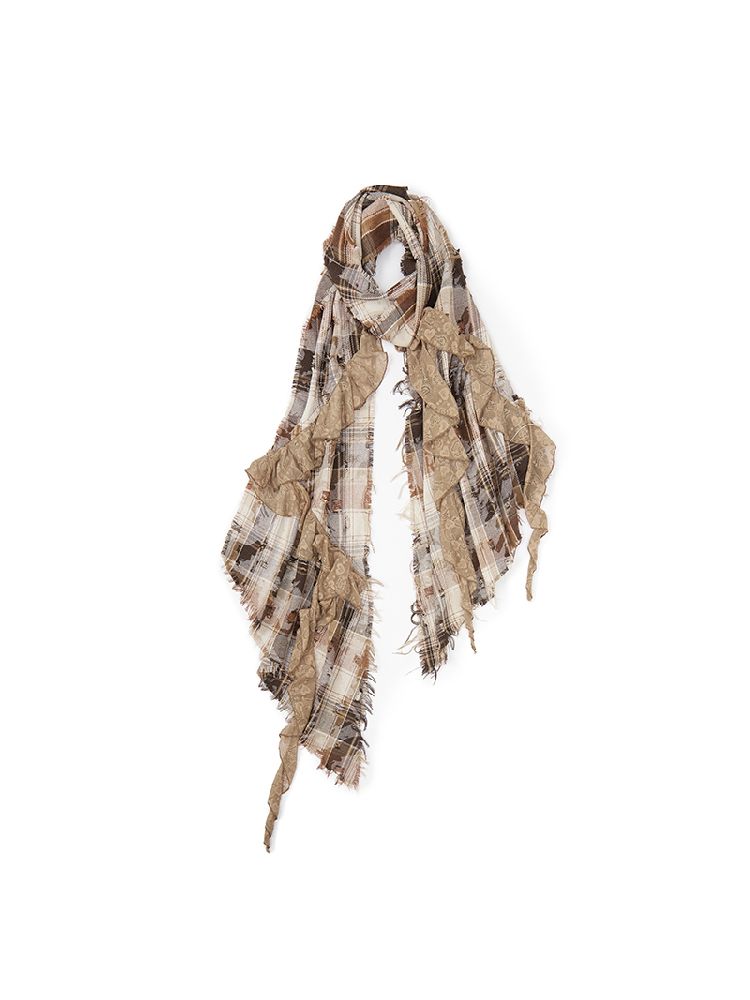 Patchwork Irregular Tassel Long Scarf【s0000010316】