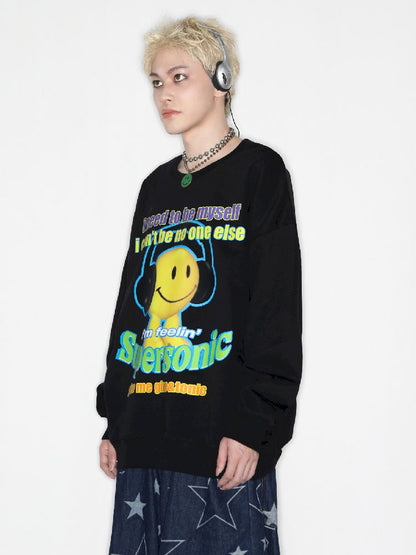 American Casual Street Smiley Loose Pullover【s0000010265】
