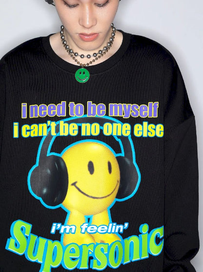 American Casual Street Smiley Loose Pullover【s0000010265】