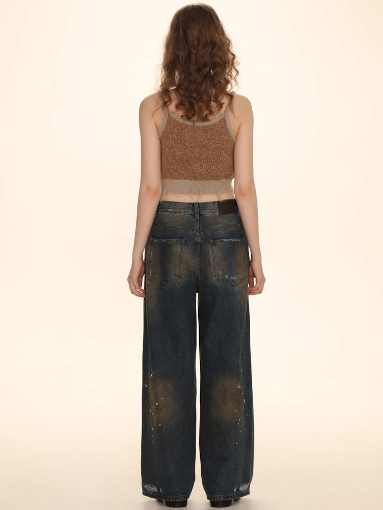 Mixed yarn interweaving stripes sweater【s0000006008】