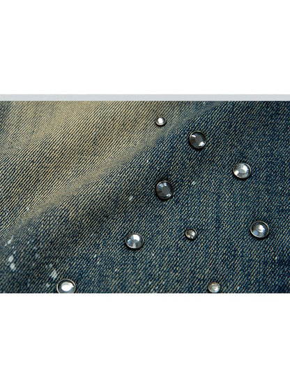 Punk street washed and worn wide-leg jeans【s0000008127】